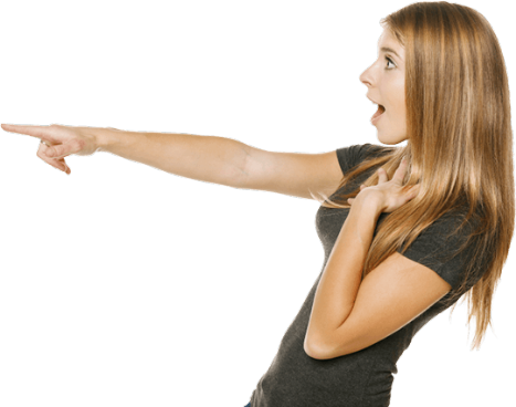 woman pointing